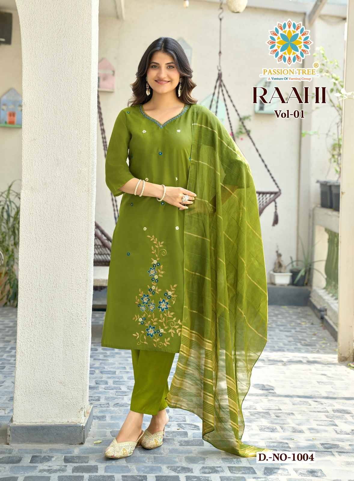 RAAHI  VOL-1 By Passion Tree 1001 To 1008 Series Beautiful Festive Suits Colorful Stylish Fancy Ethnic Wear ROMAN SILK Embroidery Dresses At Wholesale Price